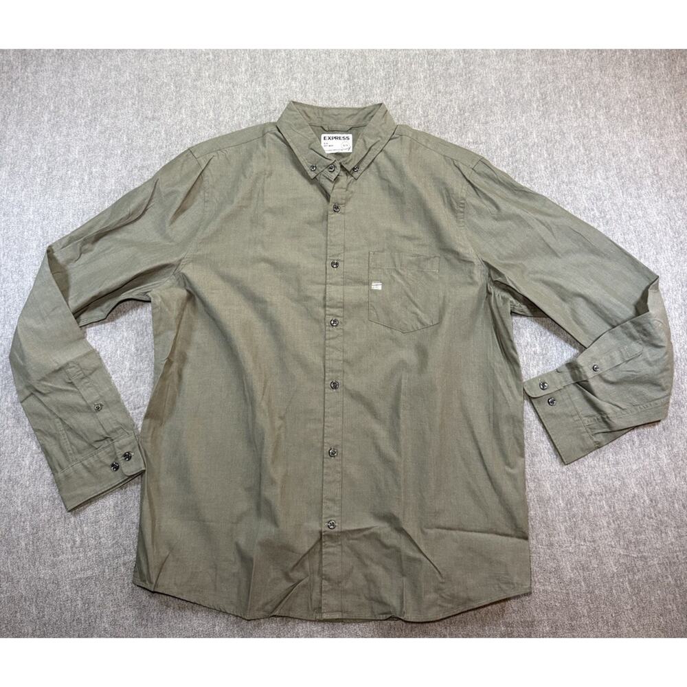 NEW Express Men’s Long Sleeve Button- Up Shirt-XL/Green/Casual